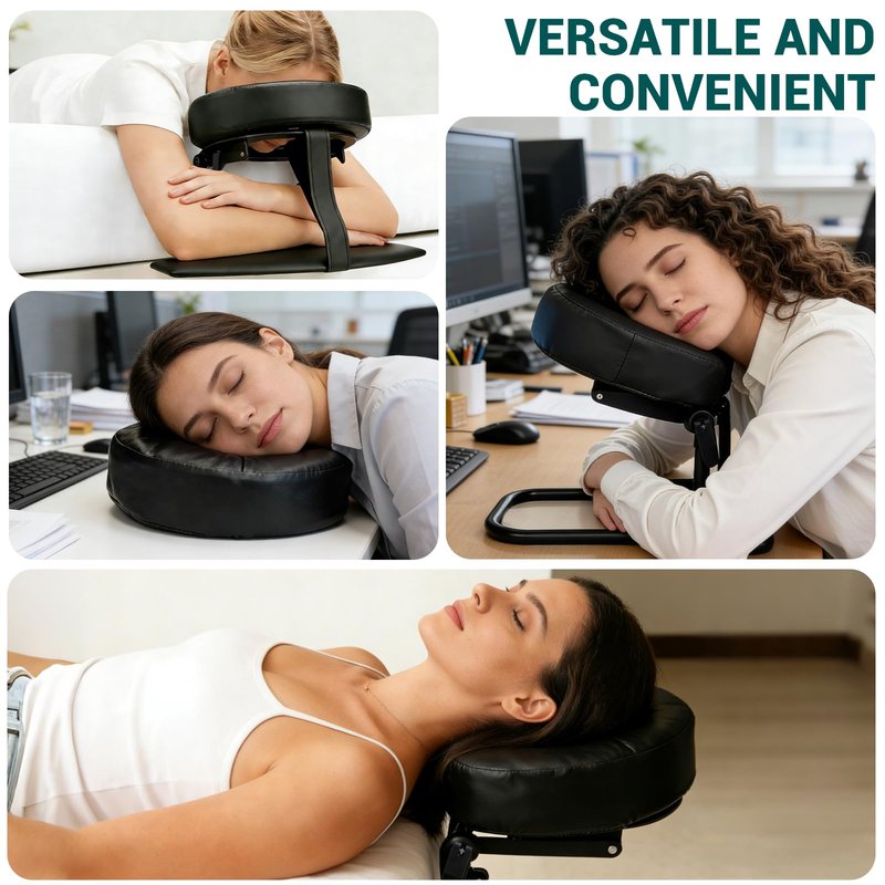 AquaLume Massage Headrest for Bed, Adjustable Bed Massage Head Holder with Memory Foam Face Cradle, Home Mattress Top Massage Kit for Eye Surgery Recovery & Comfortable Relaxation(with Arm Rest)