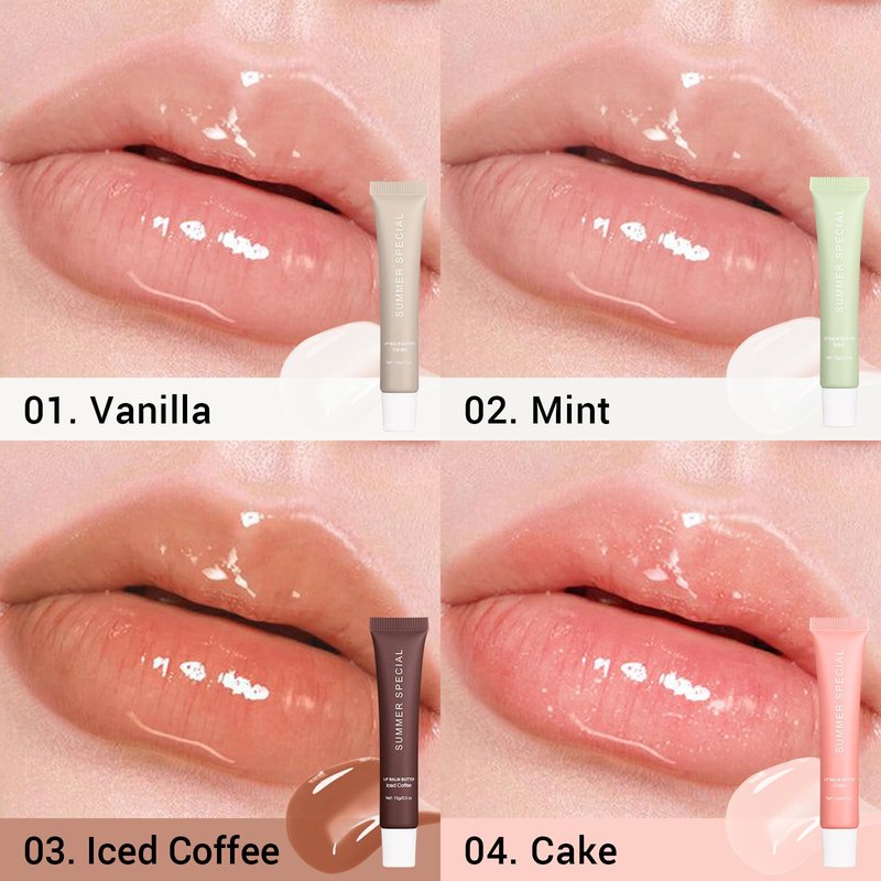 Lip Butter Balm Kit – Hydrating & Nourishing Tinted Lip Balm with Shea Butter & Avocado Oil – Lightweight, Non-Sticky, Glossy Lip Care for Soft & Smooth Lips
