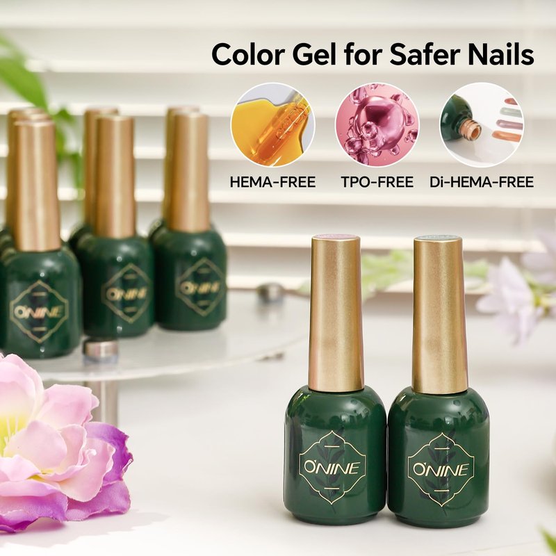 Skiennix 3-Free Gel Nail Polish Set - 6Pcs 10g Nude Pink Jelly | Long-Lasting High Gloss Soak Off for Salon & Home Use