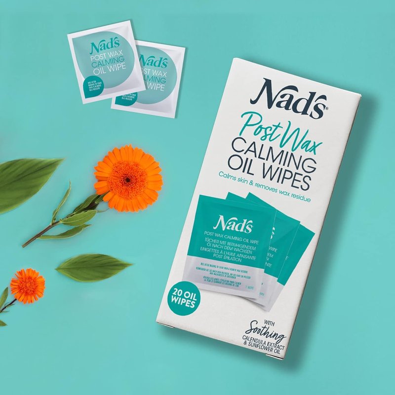 Nad's Post Wax Calming Oil Wipes - Soothing After Wax Remover, 20 Wipes Refill Pack