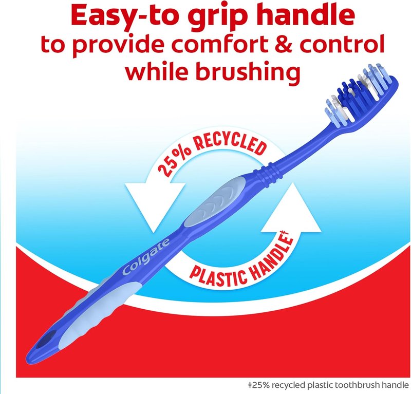 Colgate Extra Clean Toothbrush - Medium Adult Toothbrushes | 6 Pack for Superior Oral Care