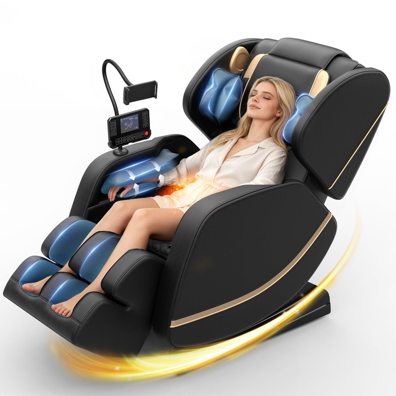 Megashock SL Track 2026 Massage Chair Full Body, Zero Gravity Massage Chair with Back Heat, 12 Fixed Rollers, Foot Massage, Airbag Massage and Bluetooth Speaker for Home and Office