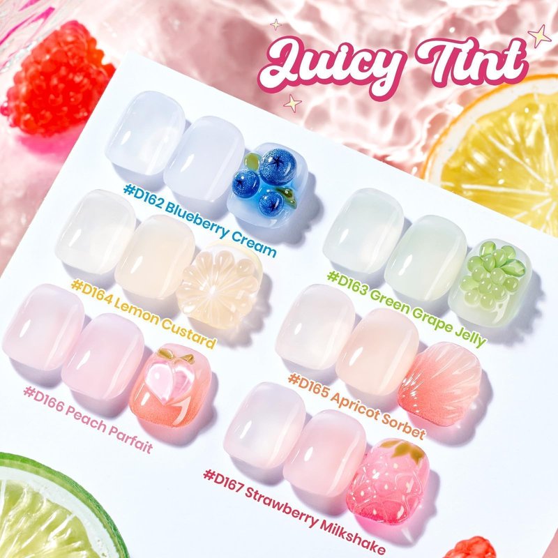 Beetles Builder Gel Nail Kit,Juicy Tint 6 Colors Jelly Pink Nude Builder Gels Instant Apex Thickening Extension Strengthen Weak Nails for Beginners DIY Salon Spring NailsUV & LED Lamp Needed