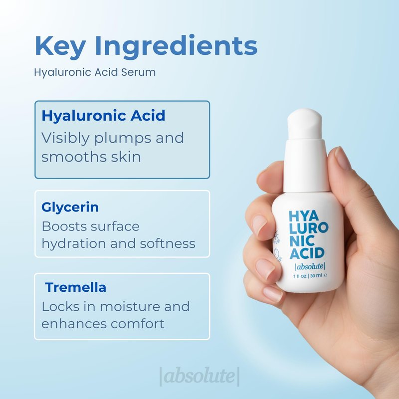 Absolute Hyaluronic Acid Hydrating Serum for Visibly Plumper, Smoother Looking Skin