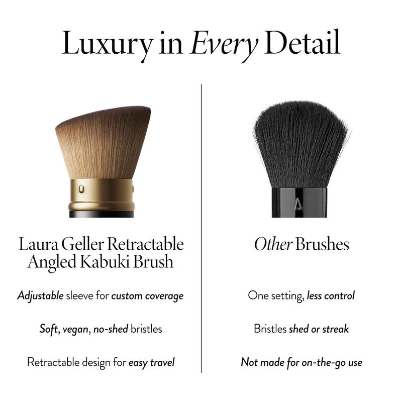 Laura Geller New York Makeup Brushes - Cruelty-Free Retractable Angled Kabuki Brush