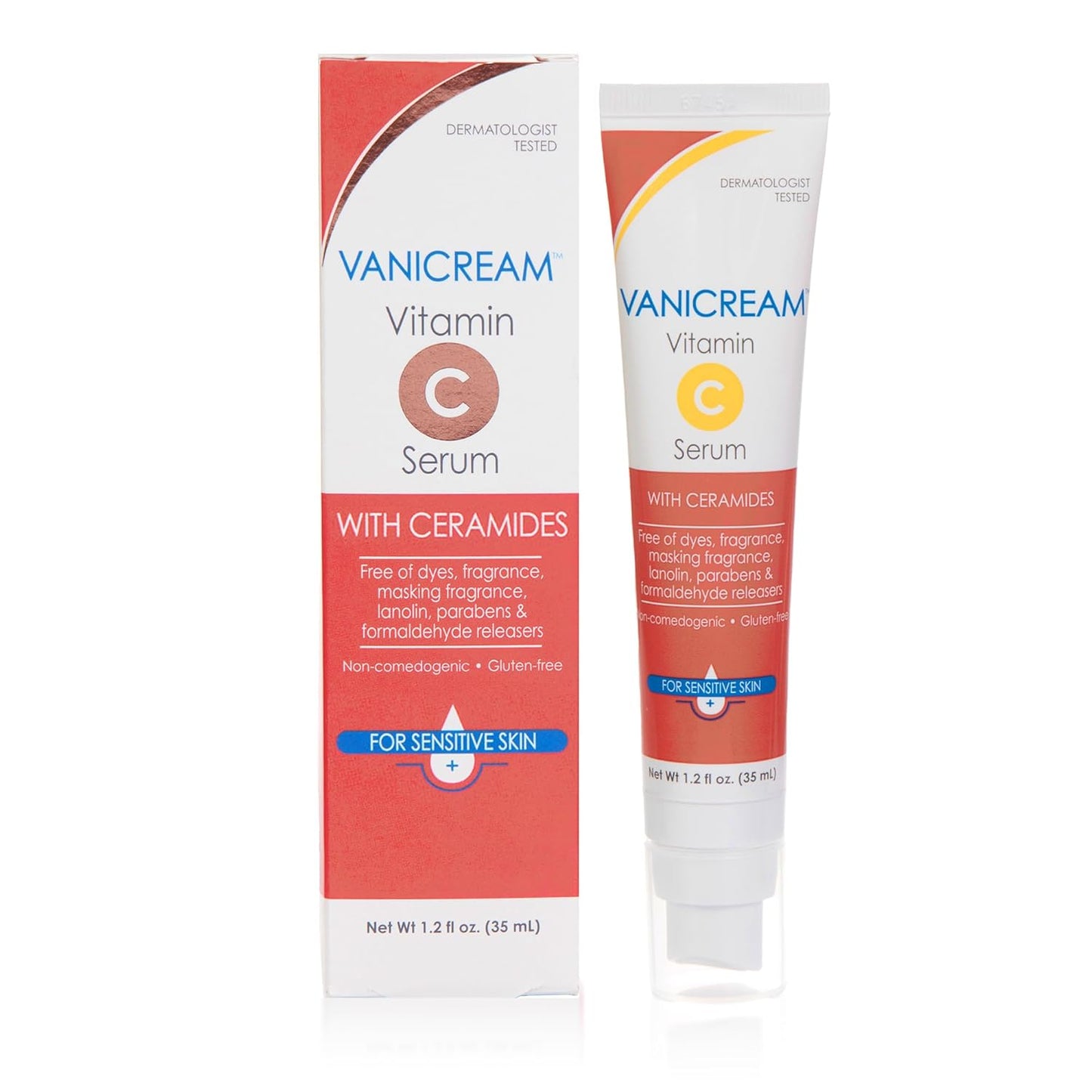 Vanicream Vitamin C Serum - Lightweight Brightening Serum for Sensitive Skin | 1.2 Fl Oz, Hydrates & Boosts Glow