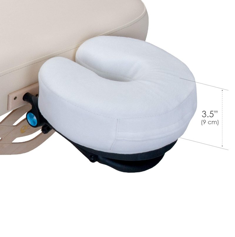 EarthLite Massage Face Cradle Cushion Memory Foam - Massage Table & Massage Chair Headrest Pillow w/Washable Fleece Cover, White