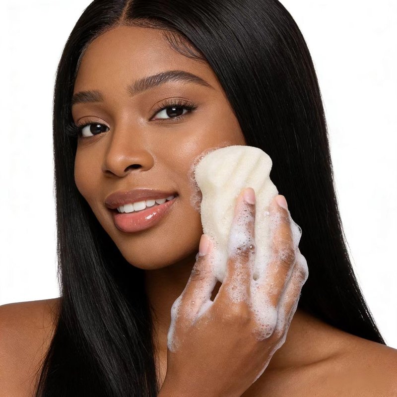 KECUCO 3 Pcs Natural Konjac Facial Sponges for Women and Girls, Gentle Facial Sponge for Cleansing and Makeup Removal, Bath Sponge for Babies and Kids, Soft When Wet, Suitable for Sensitive Skin