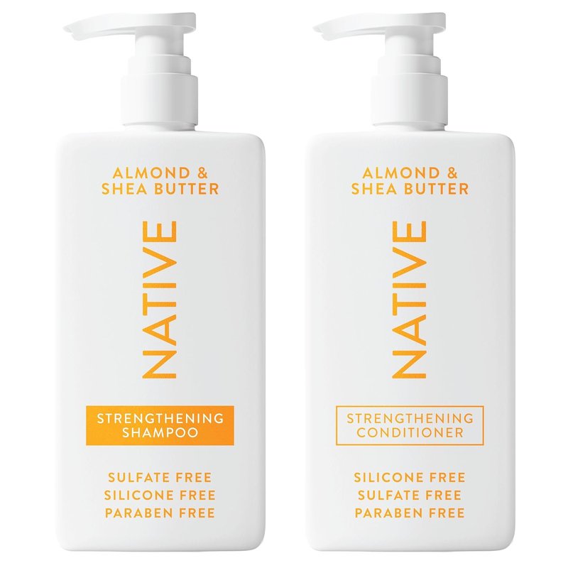 Native Shampoo & Conditioner - Naturally Derived, Sulfate & Dye Free | Almond & Shea Butter, 16.5 fl oz Each (2 Pack)