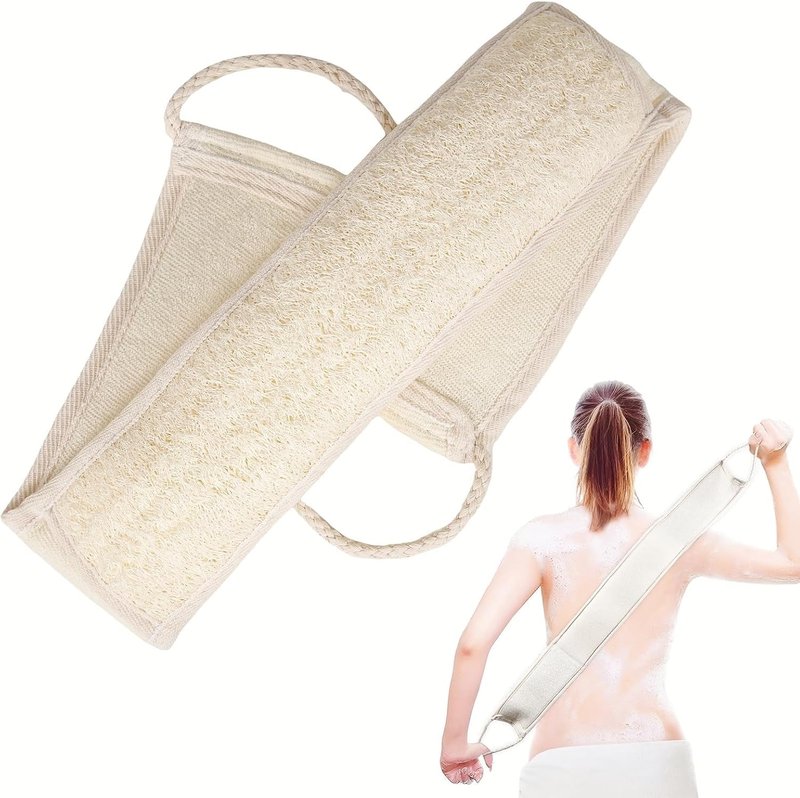 Natural Loofah Back Scrubbers for Use in Shower, Loofah Sponge Luffa Exfoliating Bath Strap, Body Scrubber for Shower Loofah for Men and Women to Clean Your Back Deeply 1 Pack