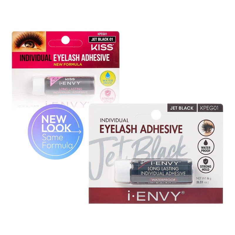 i-Envy Semi-Permanent Lash Glue Adhesive for Individual Cluster Lashes & Lash Extension, Waterproof Strong Hold, Long-Lasting Up to 2 Weeks, Latex-Free, Perfect for Sensitive Eyes (Black, 1 Pack)
