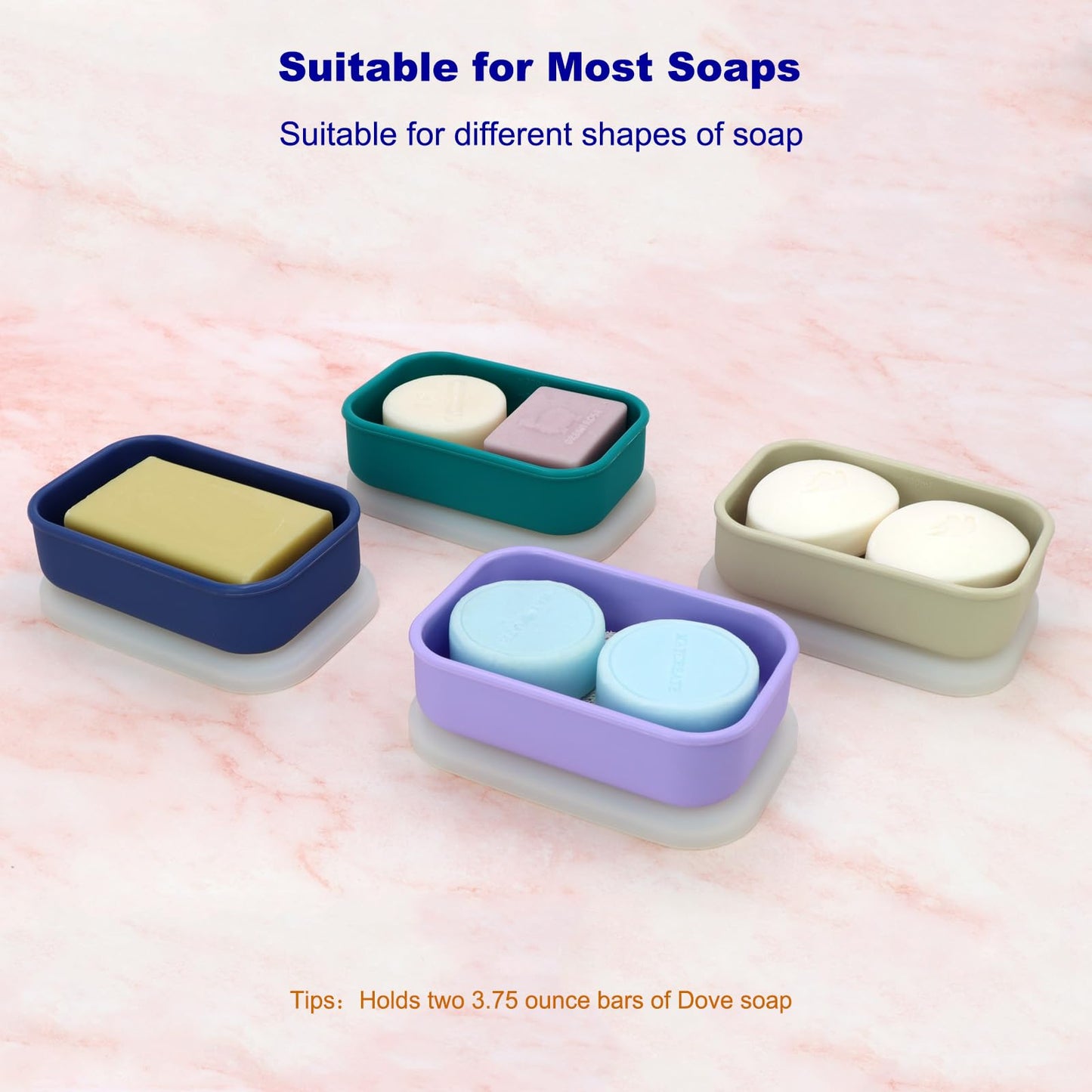 Leak Proof Travel Soap Case,Solid Shampoo Bar Holder, Silicone Soap Container with Draining Layer, Portable Bar Soap Holder for Bathroom, Camping, Gym, Easy to Clean (Green, Large)