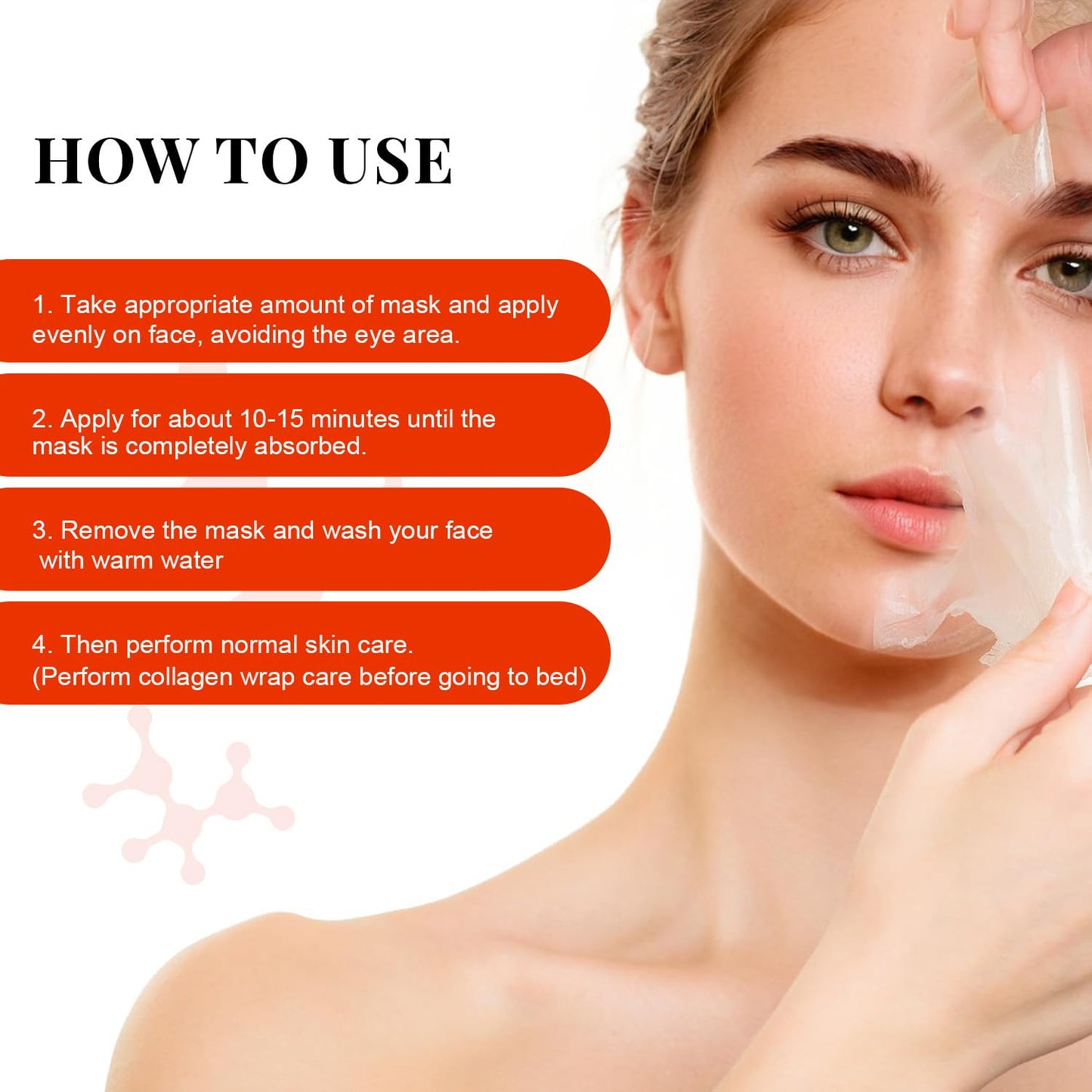 Ueseinl Collagen Wrapping Peel-Off Mask Overnight, Collagen Night Wrapping Face Mask, Hydrates & Firming Face Mask for Moisturizing & Tightening, Glowing Skin
