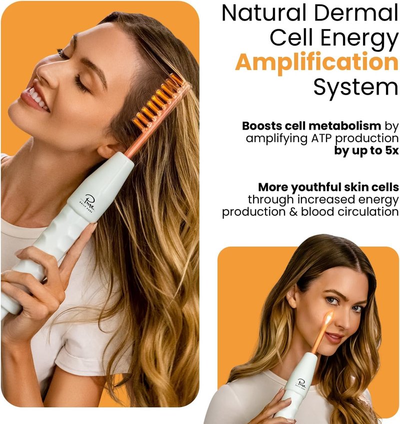 NuDerma Handheld Skin Therapy Wand - Anti-Aging, Skin Tightening & Wrinkle Reduction | Neon