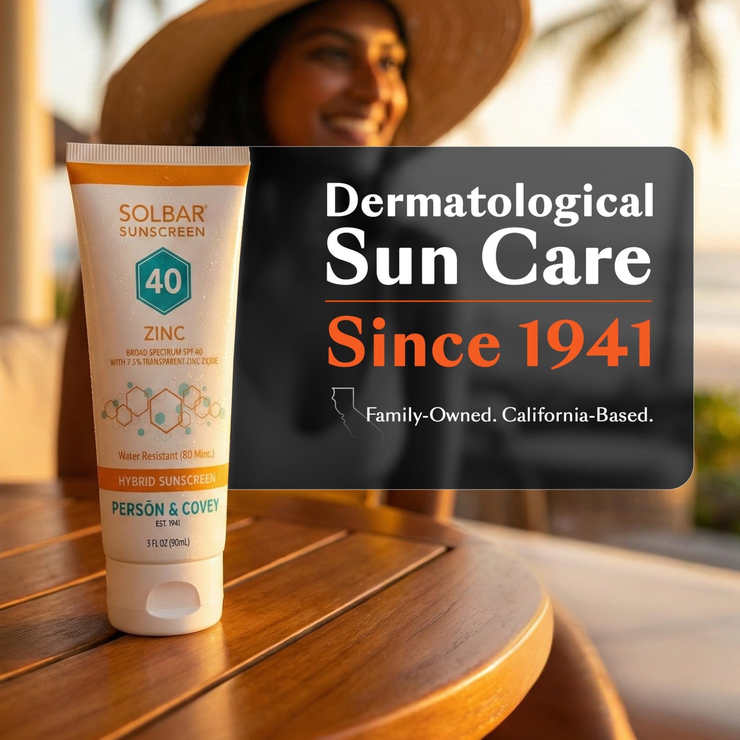 Solbar Zinc SPF 40 Hybrid Sunscreen for Face & Body, Transparent Zinc Oxide, Broad Spectrum Sun Care, Water Resistant Travel Size 3oz