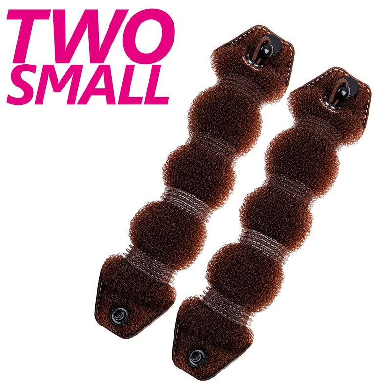 Goldrose Beauty Hair Bun Maker - 2-Piece Magic Styling Twist Ring Doughnut for Kids Ballet (Brown)