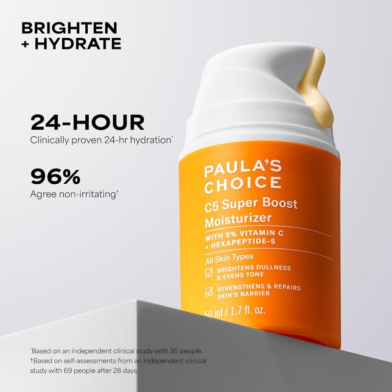 Paula's Choice C5 Super Boost Face Moisturizer - 5% Vitamin C & Squalane for Discoloration & Uneven Tone