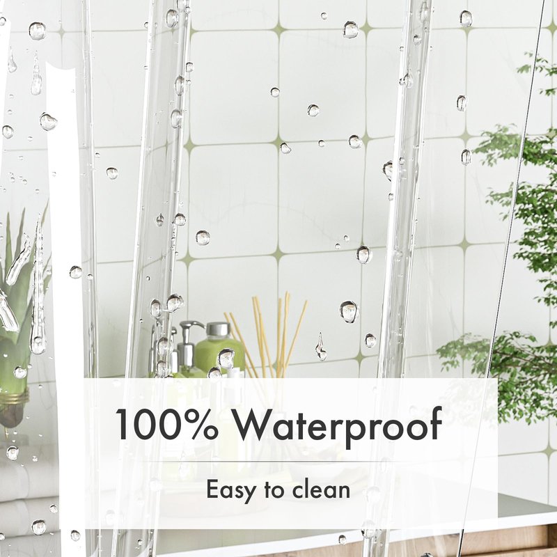 Amazer Extra Long Shower Curtain Liner 72 x 84 Clear Shower Liner Medium Weight PEVA Waterproof Inside Shower Curtains for Bathroom with 3 Magnets and Rustproof Grommets