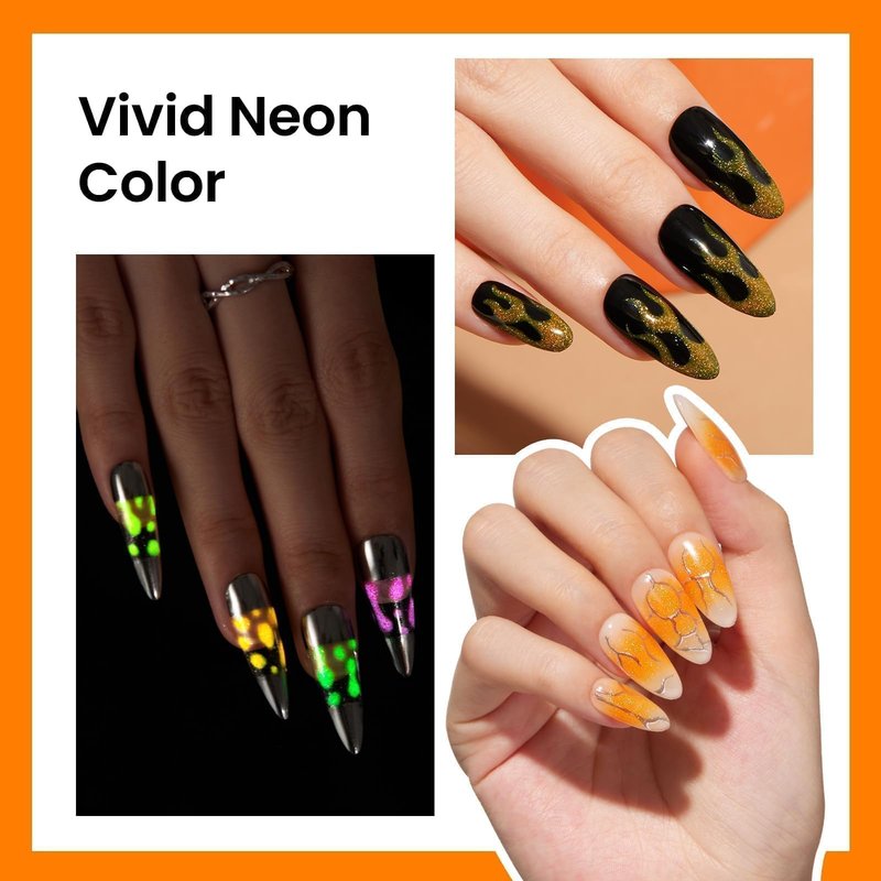 Beetles Gel Nail Polish – Luminous Orange Glow in the Dark Gel Polish, Soak Off Uv LED Nail Lamp Nail Art Manicure Salon DIY Home 0.5Oz
