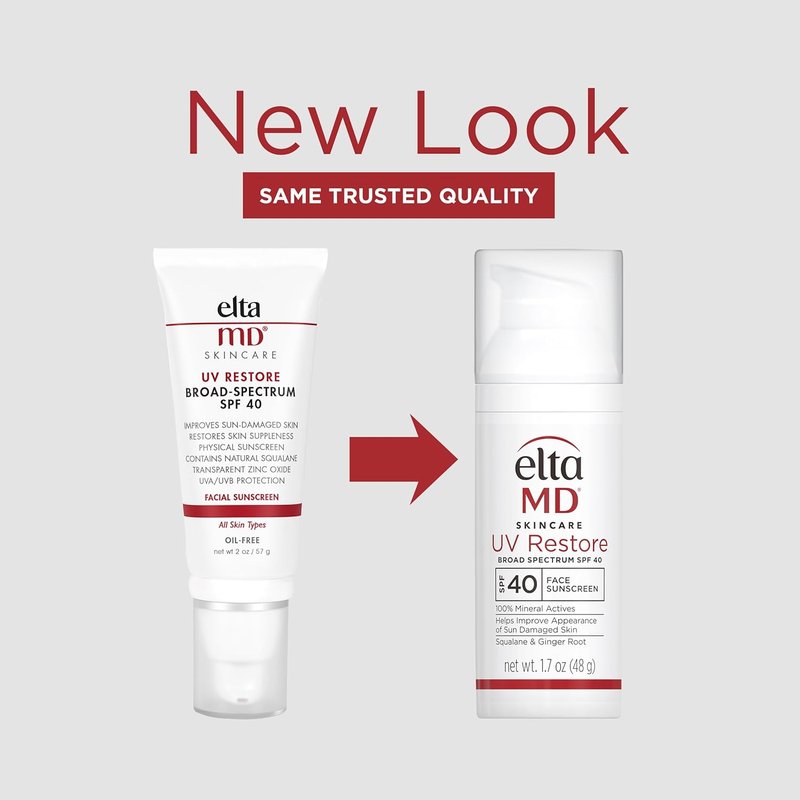 EltaMD UV Restore Face Sunscreen - SPF 40 Mineral Formula for Sun-Damaged Skin Repair | Anti-Aging Zinc Oxide