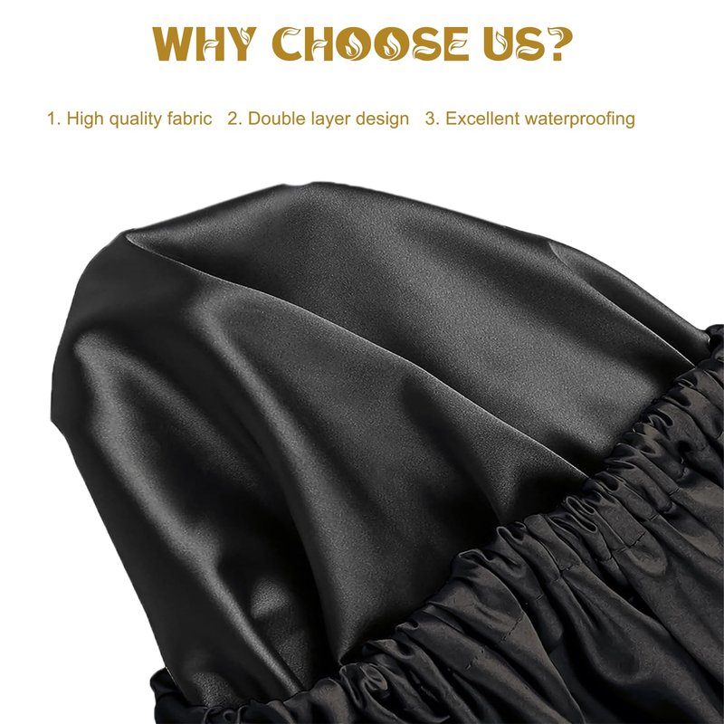 Shower Cap For Women,Double Lined Shower Cap,Real Satin Cap,Adjustable Size,Suitable For All Male And Female Hair Caps