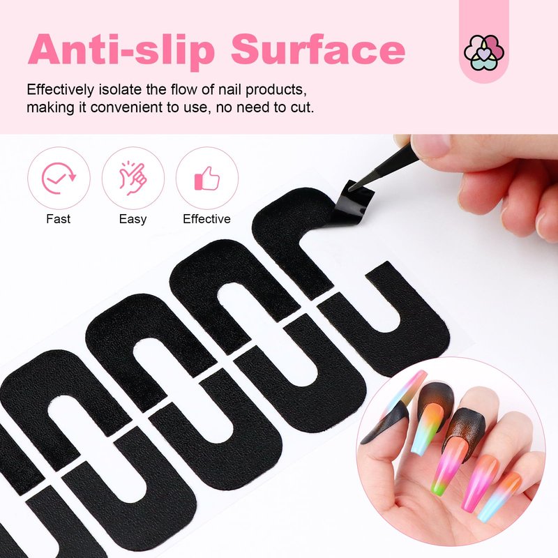 Saviland 100PCS Nail Polish Protector for Fingers: 99.99%+ U V Protection Cuticle Protector for Nails Painting U-Shaped Nail Protectors Peel Off Tip Tape for French Tip Stamp Nails Art