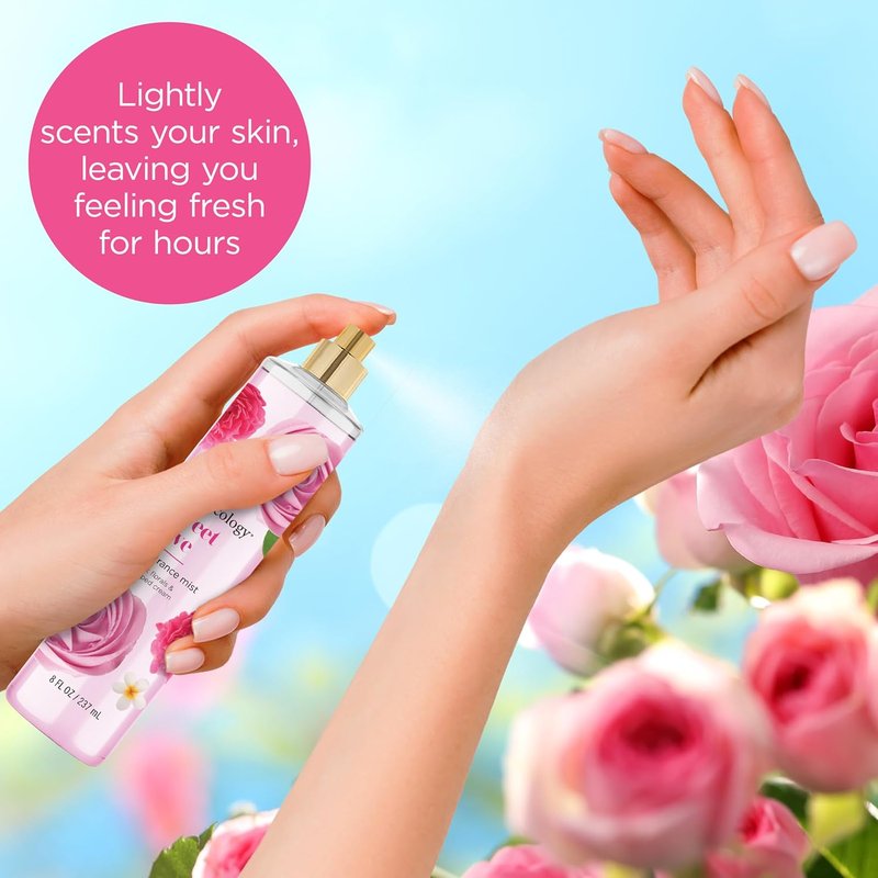 Bodycology Long-Lasting Fragrance Body Mist, Sweet Love, 8 fl oz (Pack of 2)