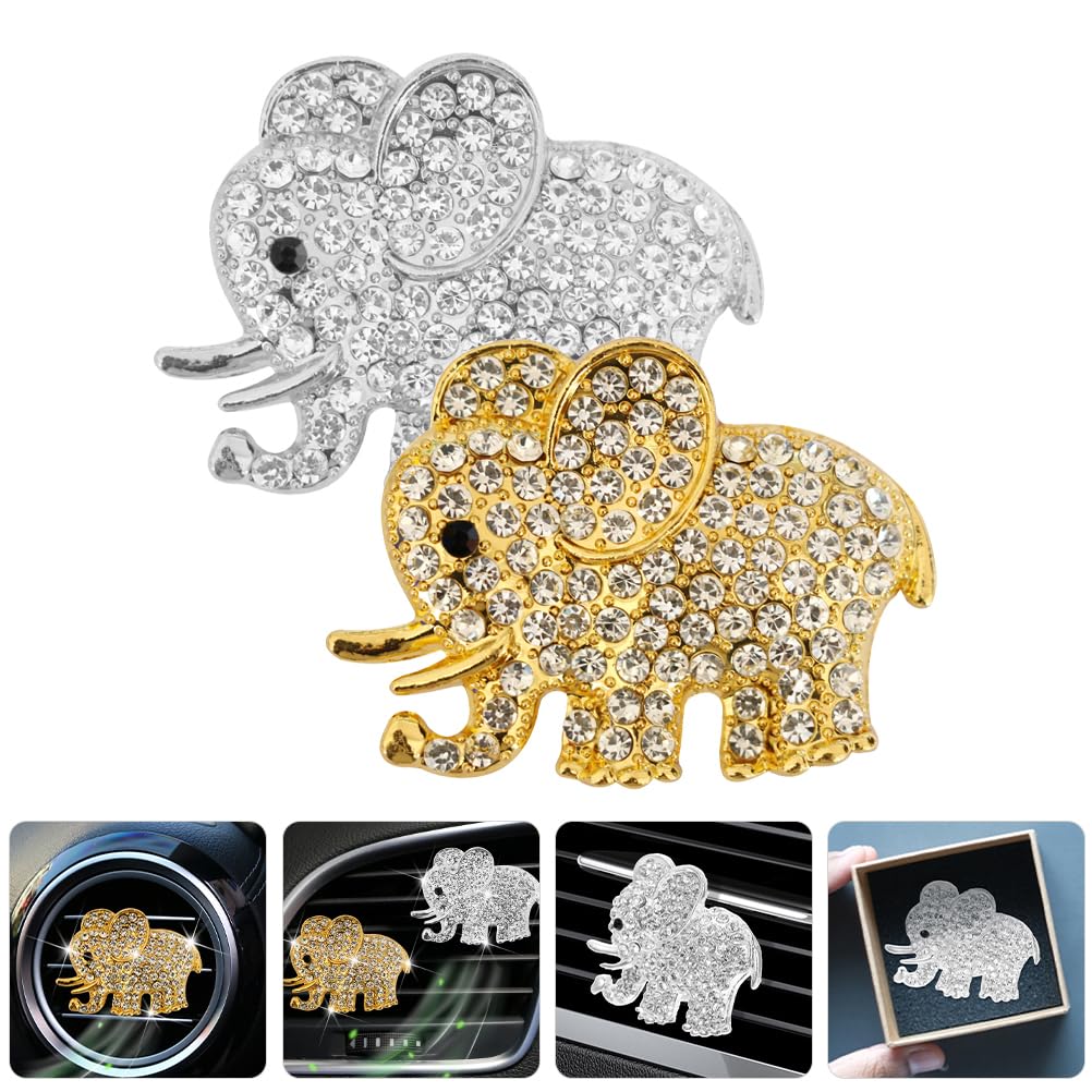 2 Car Vent Clips with Crystal Rhinestone Car Fresheners Air Conditioner Vent Decor for Interior Accessories Cute Air Clips for Diffuser