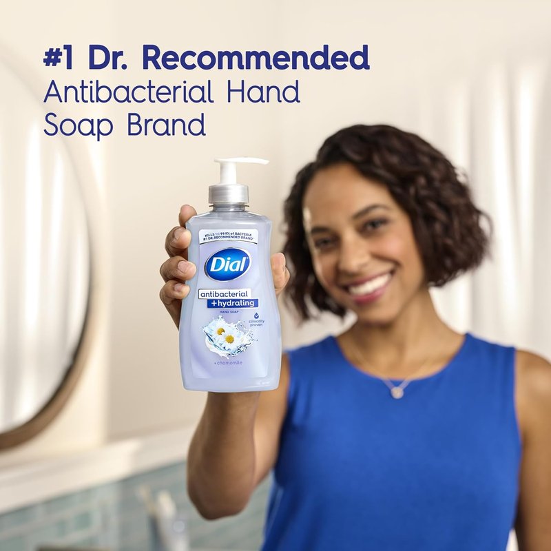 Dial Antibacterial Liquid Hand Soap - Hydrating Chamomile Formula | 11oz (Pack of 4)