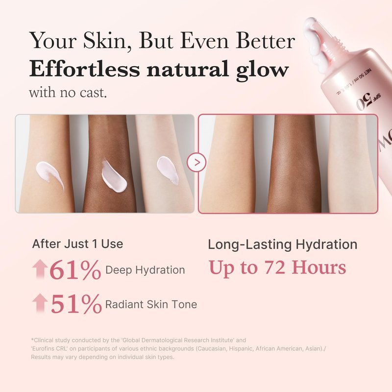 medicube No Cast Just Glow Collagen Sunscreen | SPF 50 Broad Spectrum Face Sunscreen | Lightweight, Non-Sticky, Hydrating Formula | Peptide, Cica for Soothing & Glow | Korean Skincare