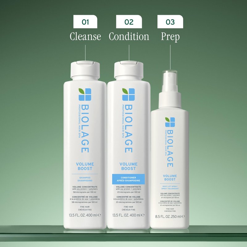 Biolage Volume Boost Volumizing Spray - Adds Bounce, Movement & Fullness, Root Lift Spray for Fine Hair, Soy Protein & Polymers, Paraben-Free & Vegan, 8.4 Fl Oz