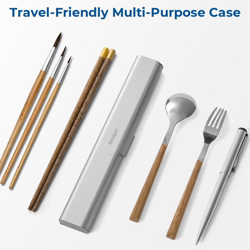 Oralphi Aluminum Toothbrush Travel Case, Portable Travel Toothbrush Holder, Durable Manual Toothbrush Box Container for Traveling, Bathroom, Camping, Business Trip-1Pack Silver