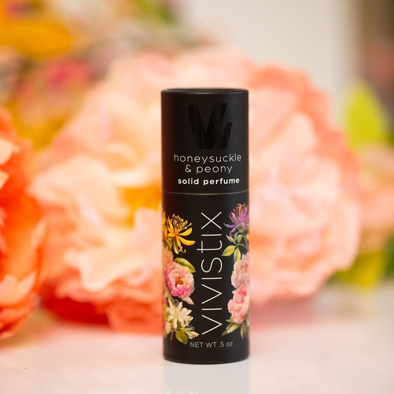 Honeysuckle & Peony Solid Perfume Stick - Portable Floral Travel Scent | Paraben-Free & Made in the USA