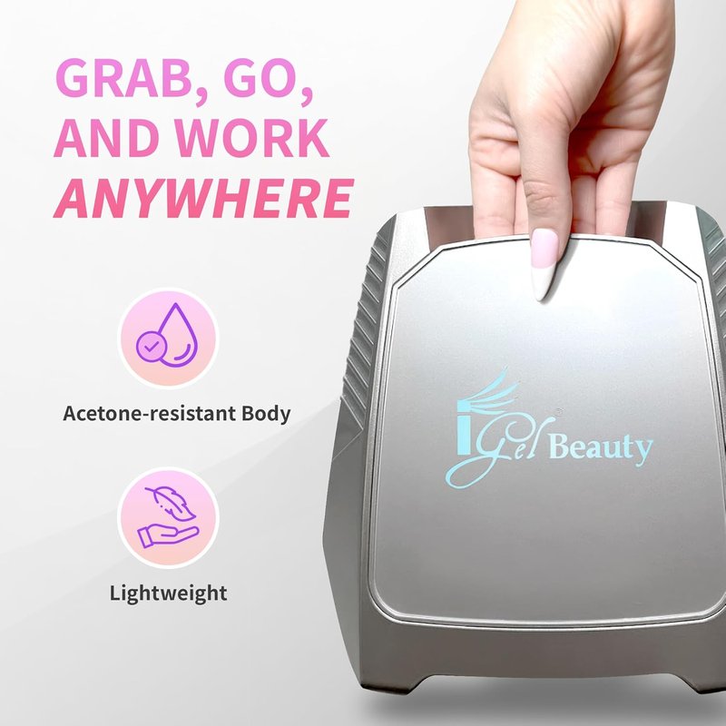 iGel Beauty UV/LED Nail Lamp - 48W Wireless Rechargeable Curing Light | Smart Motion Sensor & Removable Tray for Manicure & Pedicure