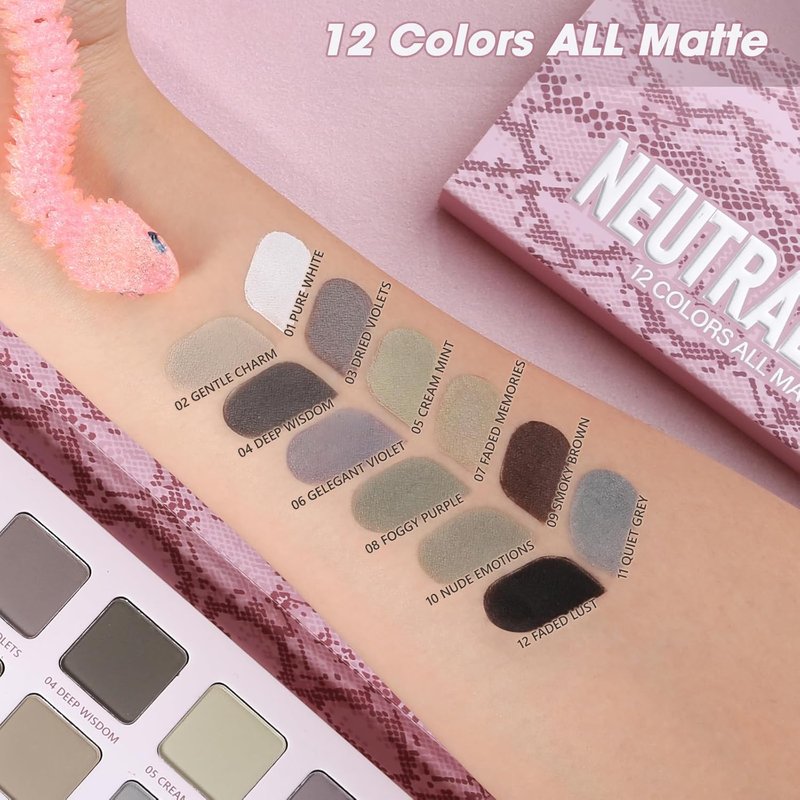 Matte Eyeshadow Palette - Ultra-Pigmented Cool Toned Shades | Blendable, Long Lasting, Natural Finish for Mature Skin
