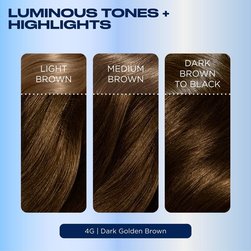 Clairol Nice'n Easy Permanent Hair Dye - 4G Dark Golden Brown | Long-Lasting, Natural Color & Shine | Pack of 3