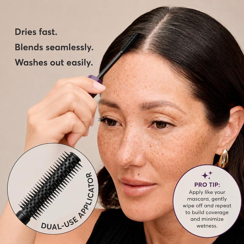 Madison Reed Gray Escape Hair & Brow Mascara - Quick-Dry, All-Day Coverage | Medium Brown - 15mL