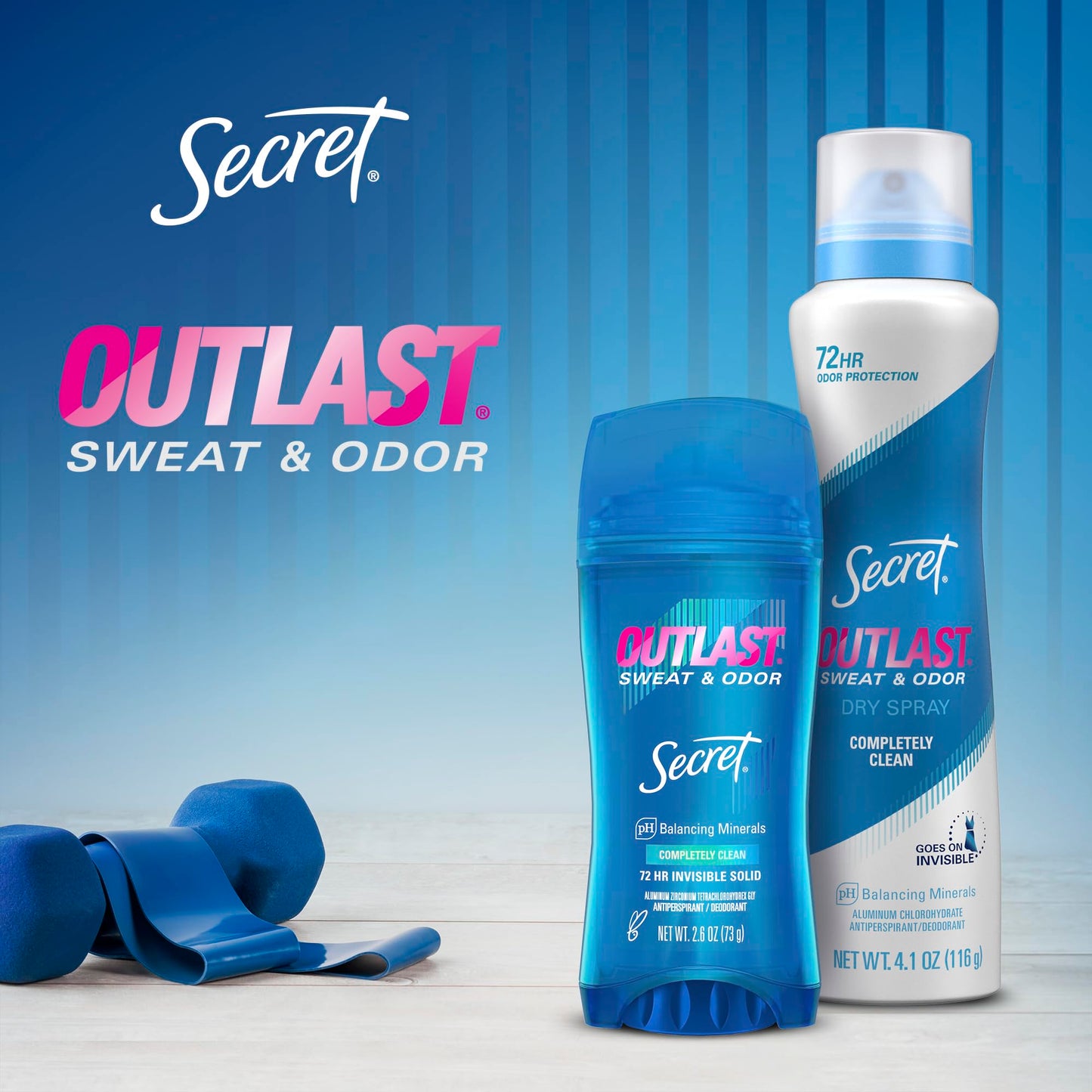 Secret Outlast Antiperspirant Deodorant for Women, 72hr Sweat & Odor Protection, PH Balancing Minerals, Clear Gel, Protecting Powder Scent, 2.6 oz (Pack of 2)
