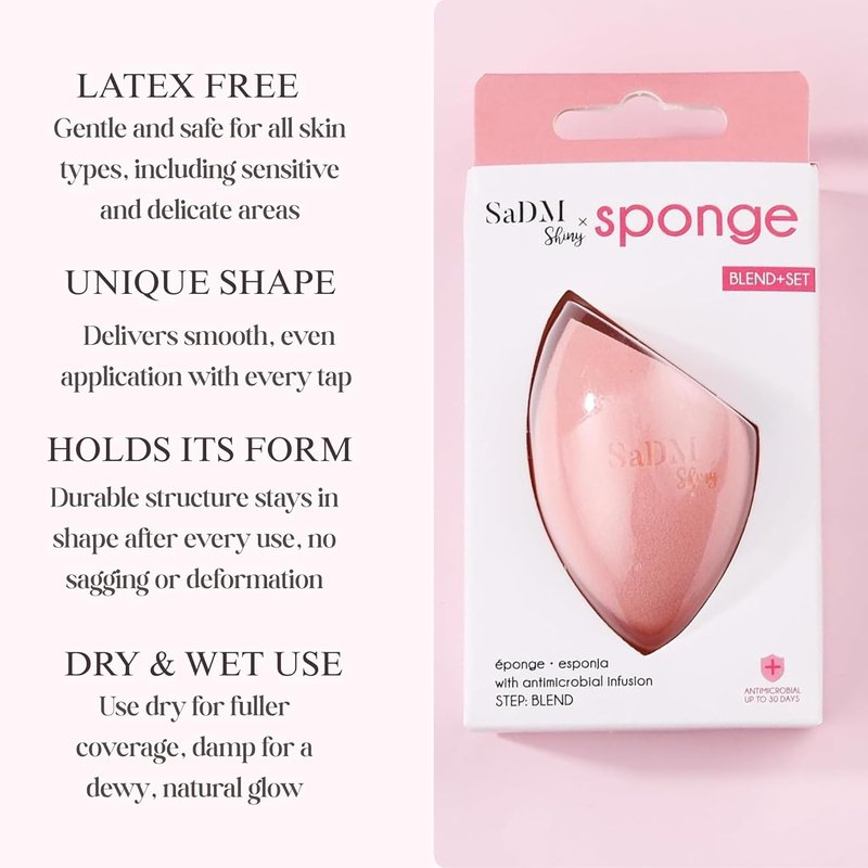 Makeup Blender Sponge - Streak-Free Applicator for Liquid & Cream Foundation | Washable, Latex-Free, Ideal for Dry & Wet Use