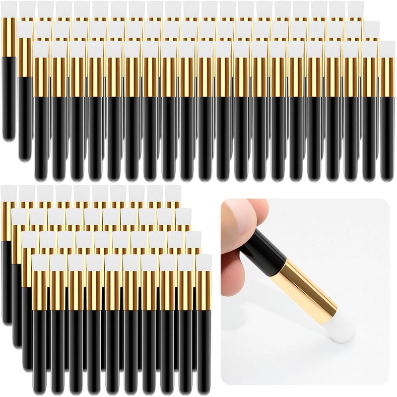 Eyelash Cleaning Brushes - 100 Pcs Soft Travel-Size Lash Extension Tools | Black, 4.39 Inch