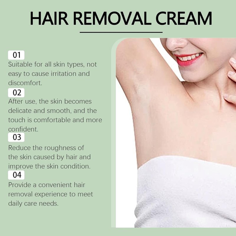 Gentle Hair Removal Cream for Women - Aromatic Skin Softening Formula | Ideal for Legs, Arms, Chest & Bikini Line (Cucumber)