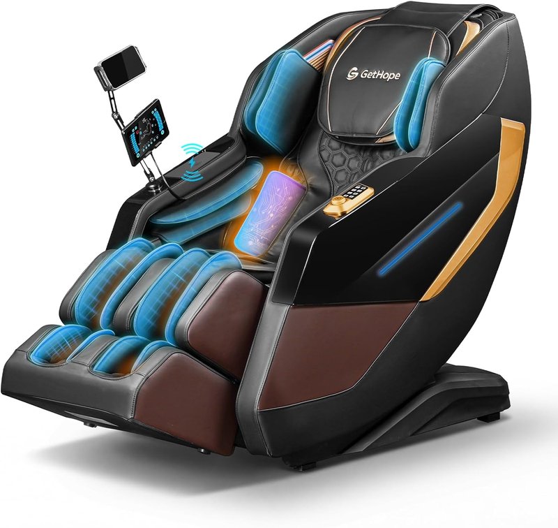 Full Body 4D Zero Gravity Massage Chair - Shiatsu Recliner with Lumbar Heat, 57.1" SL-Track, AI Voice, Bluetooth, 40 Airbags