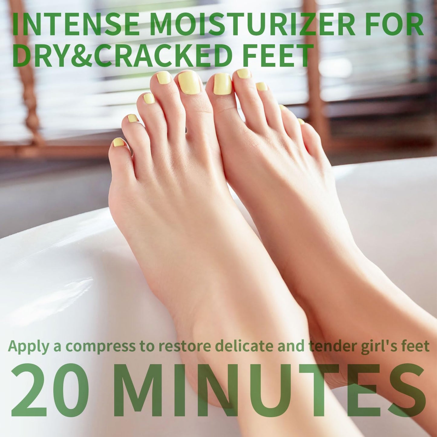 SULADEC Moisturizing Foot Mask - Hydrating Shea Butter & Goat Milk Formula for Soft Feet | 5 Pairs