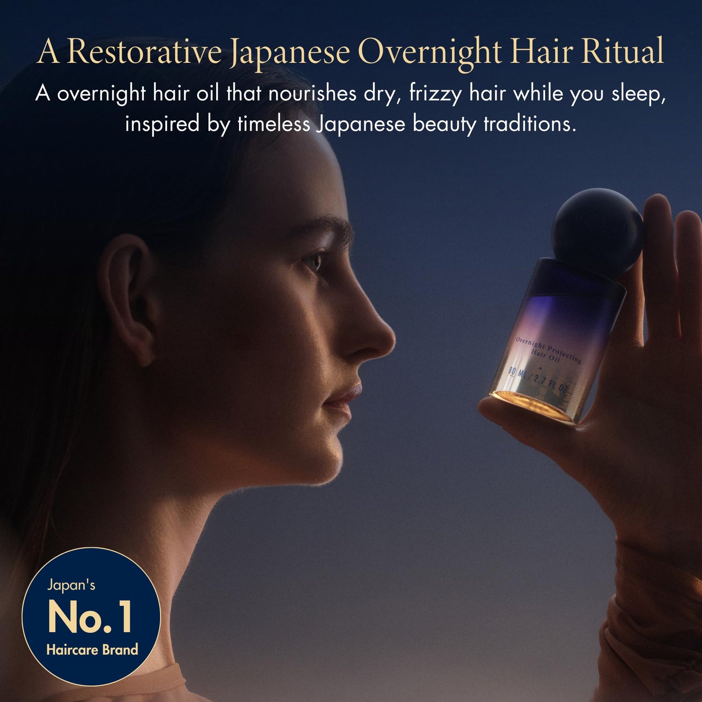 YOLU Hair Oil Frizz Control - Heat Protectant Hair Serum - Japanese Overnight Treatment for Damaged Dry Hair - Silicone Free Damage Repair - 2.71 fl oz