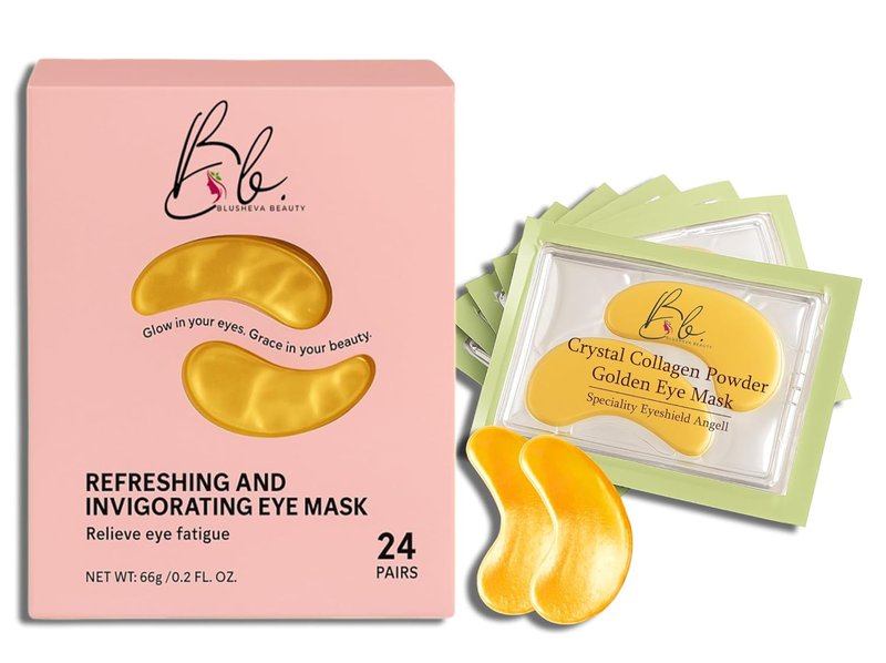 Gold Under Eye Masks - Collagen Hydrating Gel Patches for Dark Circles & Fine Lines | 24 Pairs Vegan, Cruelty-Free Skincare