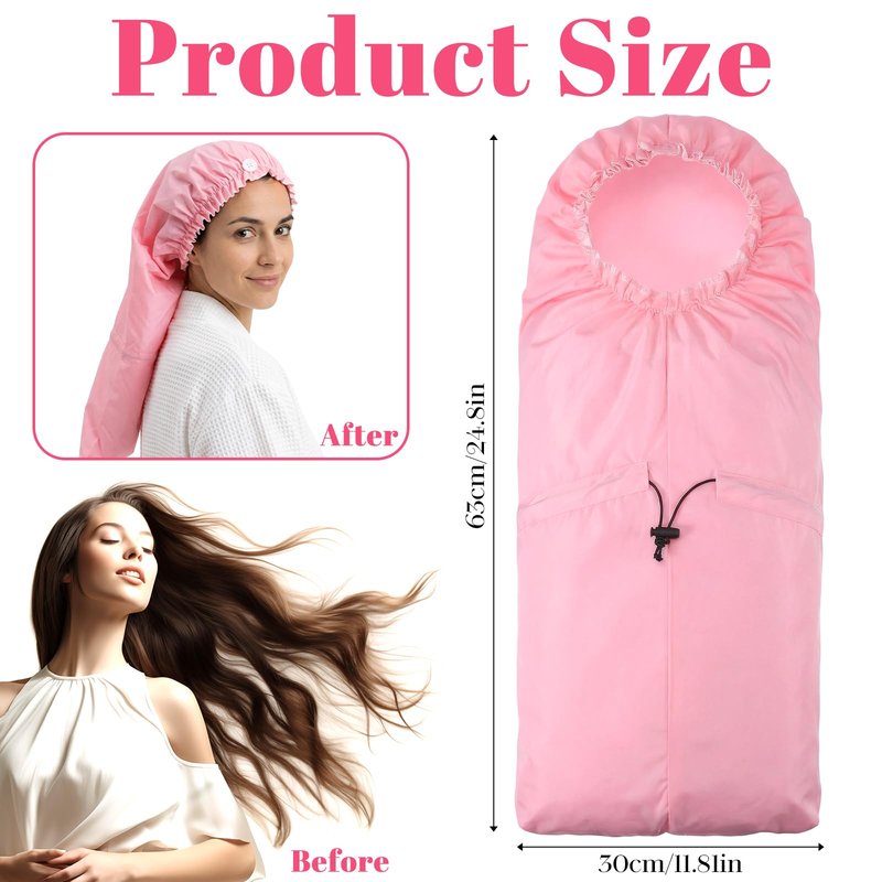 Mabor Large Shower Bonnet for Long Hair, Adjustable Flexi Shower Cap for Braids, Waterproof Jumbo Bath Bonnet for Women, Foldable Travel Essential