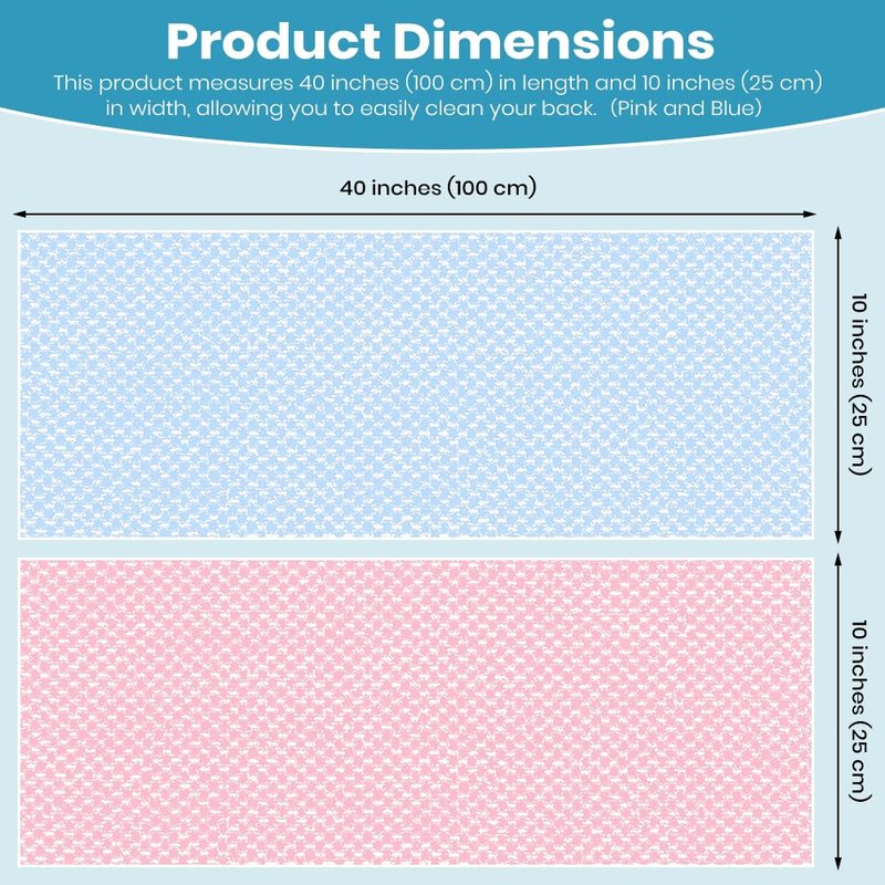 Exfoliating Washcloth 2 Pack - Japanese Exfoliating Shower Towel, Soft Wash Cloths for Showering Body & Face, Bath Towels for Women Men (Blue/Pink)