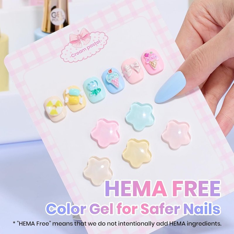 Beetles Pastel Gel Polish Set | HEMA-Free 6-Color Collection - 15ML Salon-Quality Soak Off UV Gel