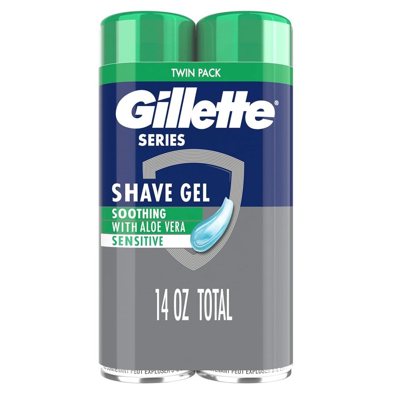 Gillette Shave Gel for Sensitive Skin - 3X Action Formula | Twin Pack, 7 Oz Each