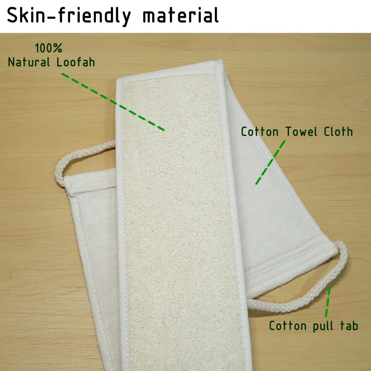 JouiiSiYa Widened Loofah Back Scrubber for Shower, Natural Loofah Sponge Back Scrubber for Women and Men, 1-pcs